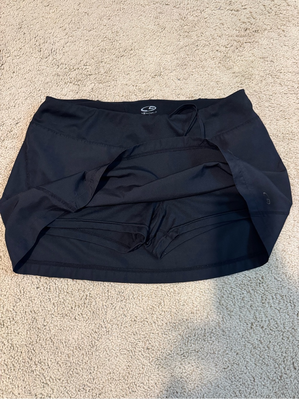 Champion Black Mini Athletic Skort with Drawstring